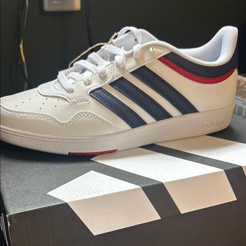 Adidas White and Blue Hoops 4.0 - Picture 2 of 5